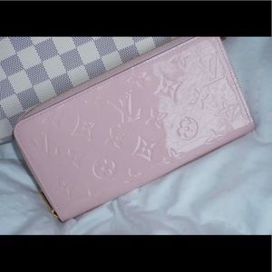 Louis Vuitton pink patent leather wallet